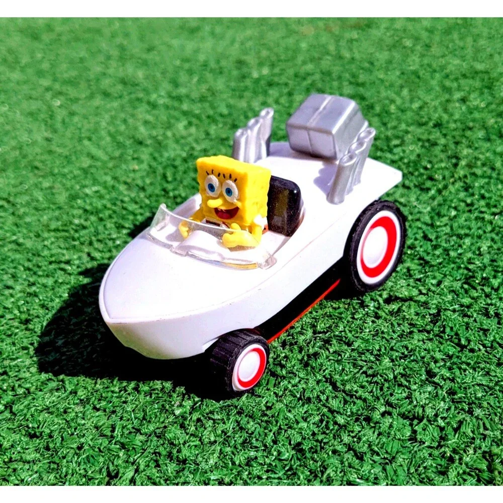 SpongeBob SquarePants Hot Rod Boat Pull Back And Go 2013 Toy Vehicle GUC
